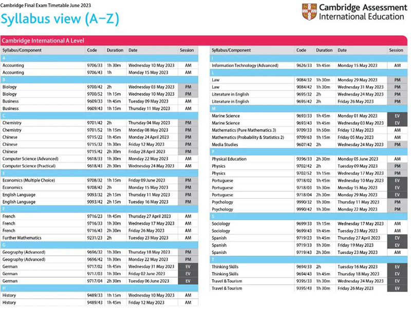 2023年IGCSE&A-Level夏季大考时间发布