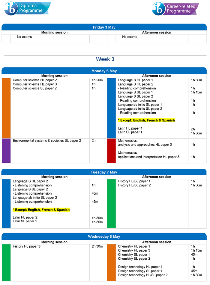 2024夏季IB考试时间安排,部分课程启用新课纲
