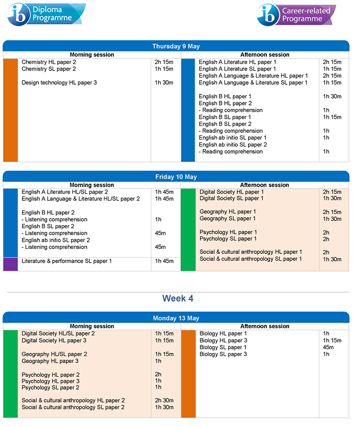 2024夏季IB考试时间安排,部分课程启用新课纲