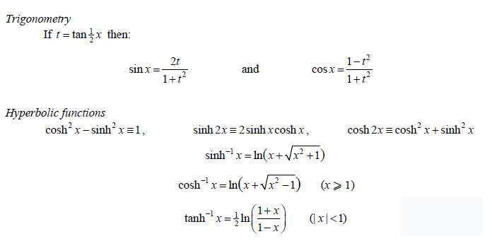 A Level数学和进阶数学必须掌握的公式