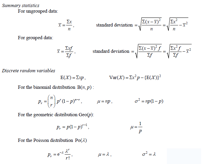 A Level数学和进阶数学必须掌握的公式