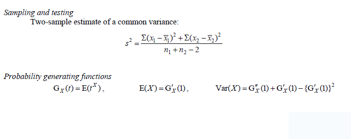 A Level数学和进阶数学必须掌握的公式