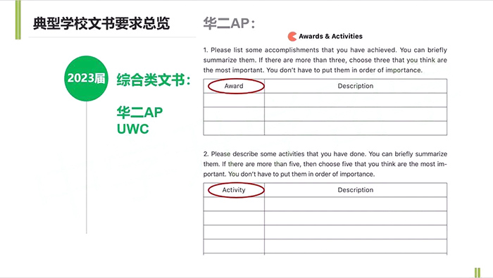 平和/交附/七德/华二/UWC国际学校申请文书要求