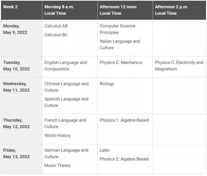 2022年AP考试时间安排，建议收藏